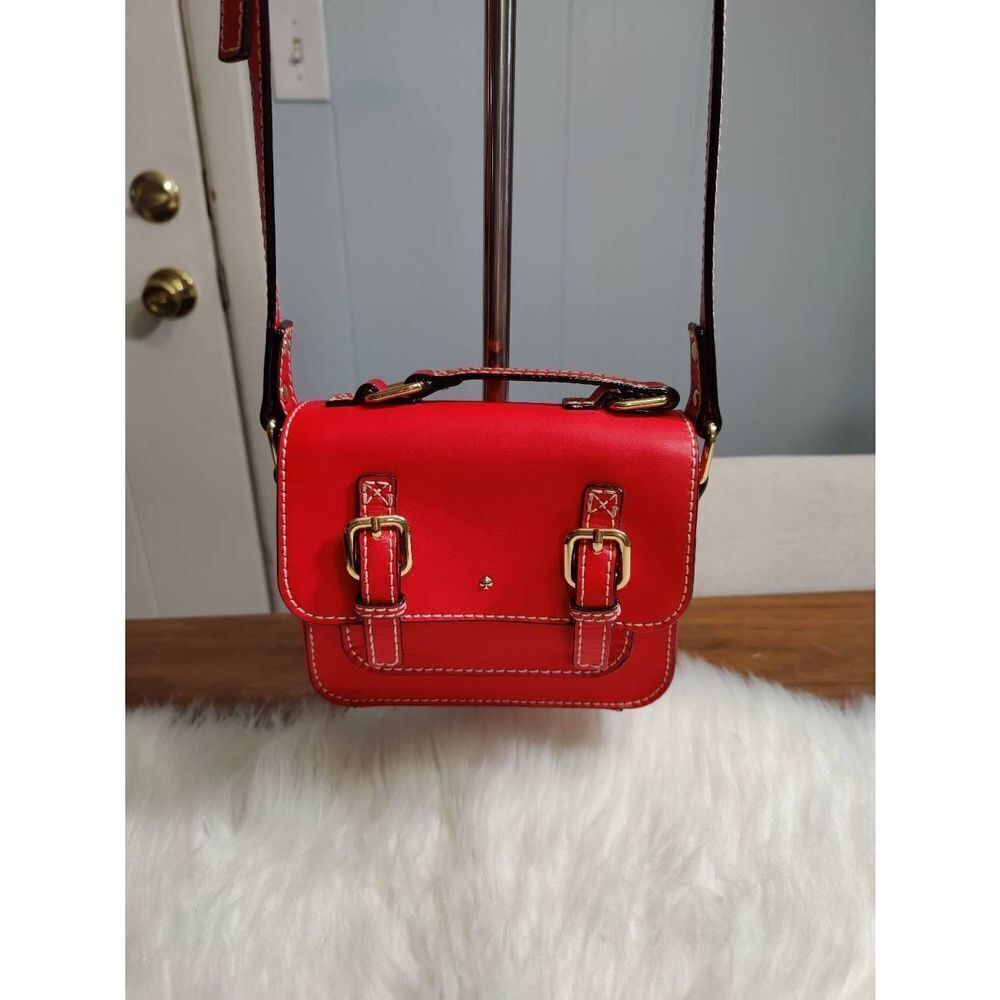 Kate Spade New York Gap Kids Red Leather Satchel Crossbody - Picture 1 of 14